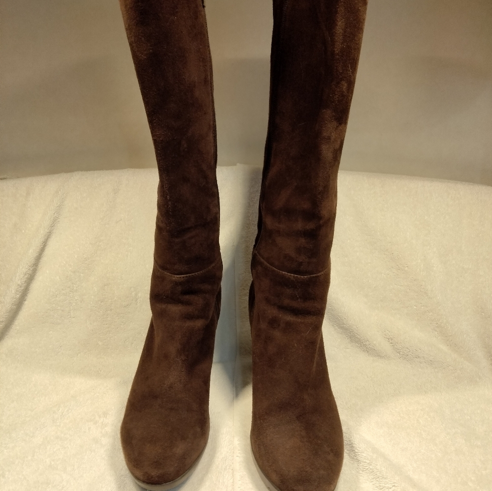 Blondo Louna tall brown suede boots, size 10 M/B.